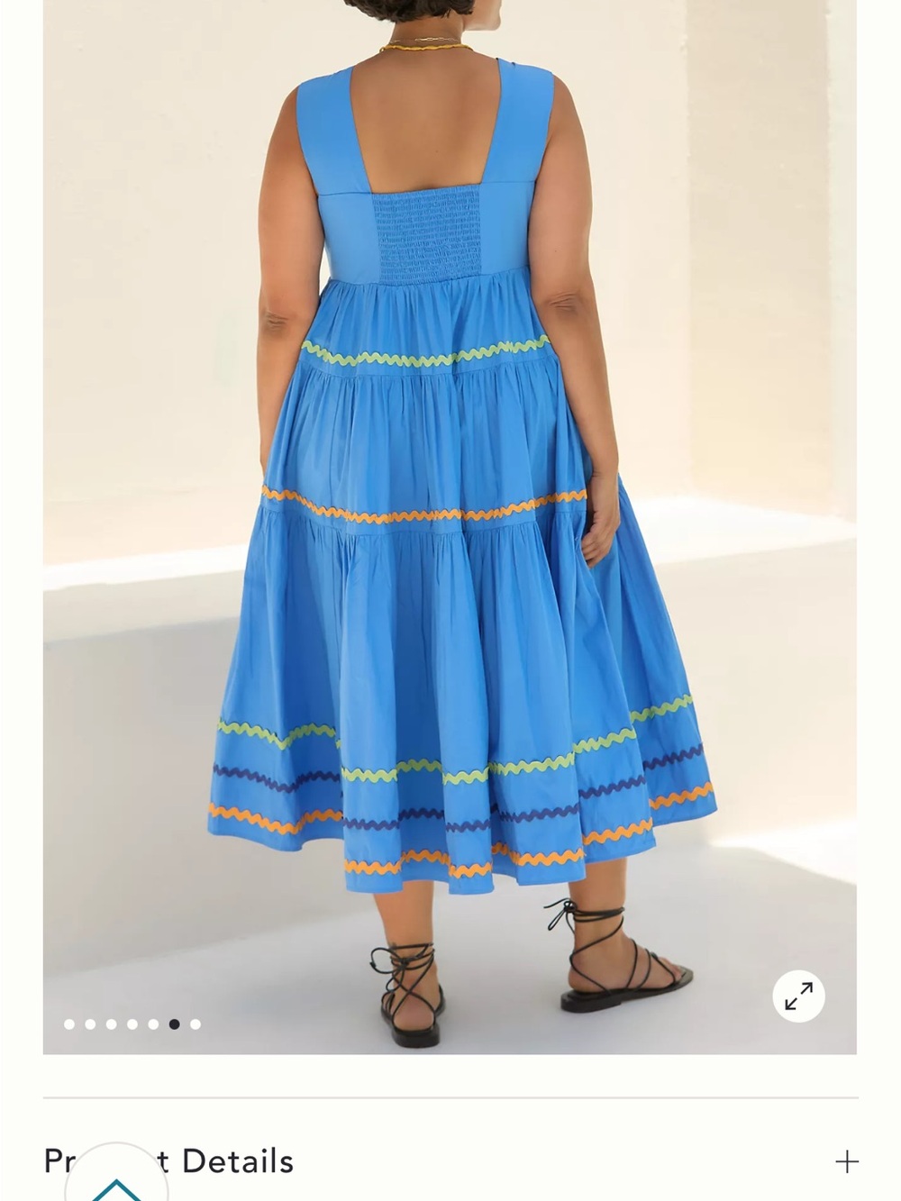 NWT Anthropologie Helena Square-Neck Tiered Midi Dress Smocked Scallop Edition M - Picture 6 of 7